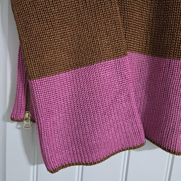 VARLEY Panama Knit Colorblock Metallic Caramel Cafe Sweater Sz S NWT - Picture 8 of 12